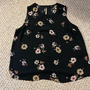 Black floral blouse